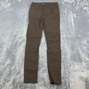 PrAna Brenna Pants Womens Size 6 Brown Moto Skinny Hiking Outdoor Casual